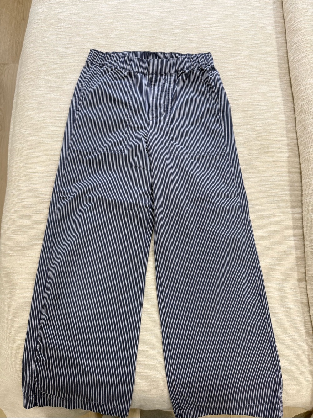 GAP Navy and White Pinstripe Wide-Leg Pants